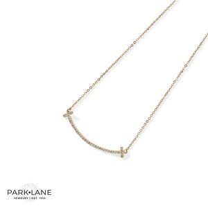 Park Lane HAPPY Necklace Gold finish reversible CZ’s NWT
